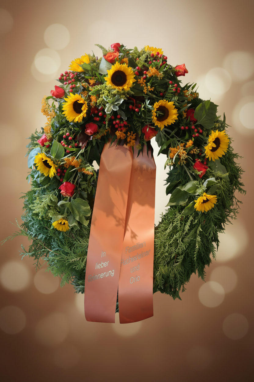 Schleifenkranz Rosen