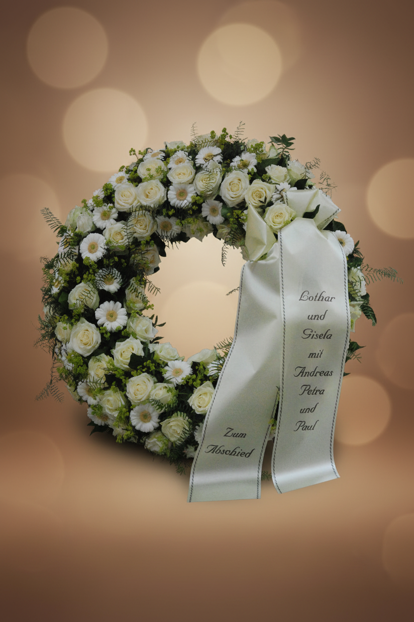 Trauerkranz weiß-grün