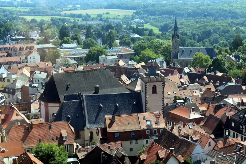 Blick von der Burg Kronberg über die Altstadt zur Johanniskirche